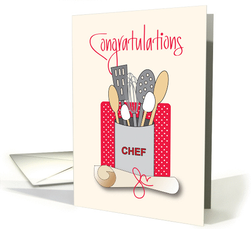 Graduation Congratulations in Culinary Arts, Supplies & Diploma card