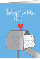 National Thinking of You Week, Mailbox with Envelopes & Love card