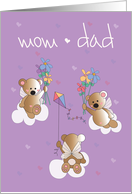 Parents’ Day Angel Bears, with Angel Wings, Flowers & Kites card