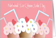 National Ice Cream Soda Day, Ice Cream Sodas & Heart Cherries card