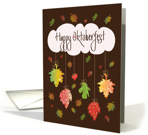 Oktoberfest with Brilliantly Colored Fall Leaves & Cloud card
