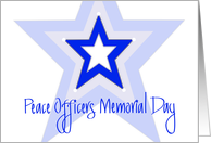 Peace Officers Memorial Day, Concentric Stars & Hand Lettering card