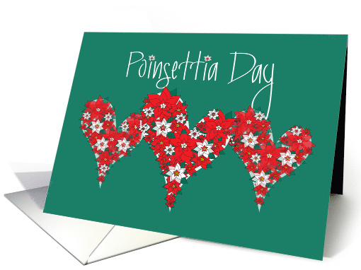 Poinsettia Day, Trio of Hearts Filled with Red & White... (1431294)