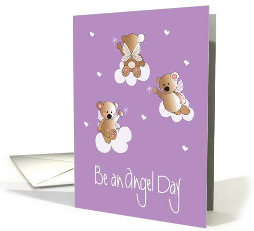 Be an Angel Day, Trio of Flying Bear Angels with Hearts card (1431702)