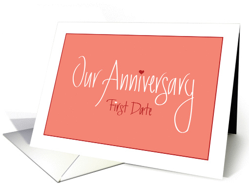 Anniversary of First Date, Hand Lettering with Hearts card (1433268)