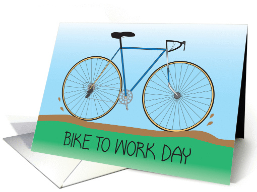 Bike to Work Day, with Bicycle on Road to Work card (1433560)