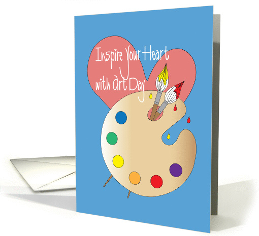 Inspire your Heart with Art Day, Paint Palette and Heart card