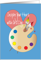 Inspire your Heart with Art Day, Paint Palette and Heart card