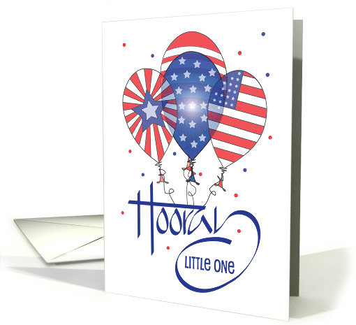 Hand Lettered Fourth of July Hooray Patriotic Balloons... (1434144)