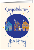 Retirement for Realtor, Trio of Houses and Hand Lettering card