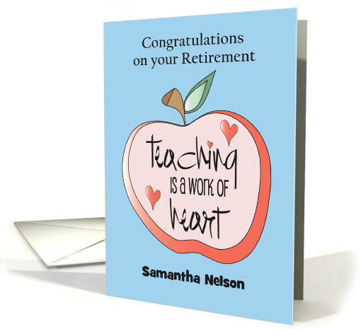 Hand Lettered Retirement for Teacher Apple Teaching is a... (1435710)