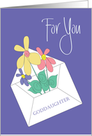 Thinking of You Goddaughter, Envelope Filled with Floral Bouquet card