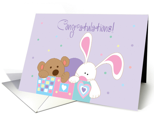 Couple Congratulations on Legal Guardianship, Bunny & Bear card