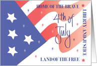 Fourth of July for U.S. Armed Forces & Military, with Stars & Stripes card