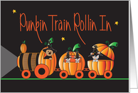 Halloween for Kids, Punkin Train Rolling In, Bear & Mice in Train card