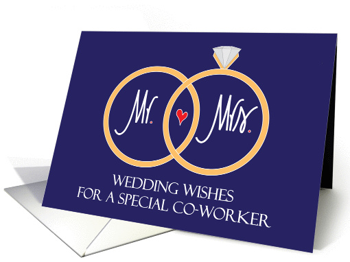 Wedding Congratulations for Co-Worker, Golden Wedding Rings card