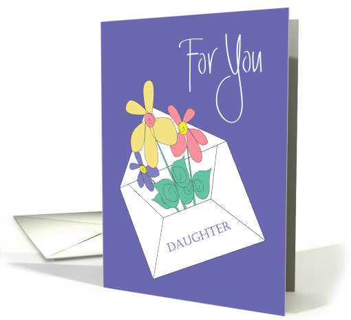 Thinking of You for Daughter, Large Envelope with Floral Bouquet card