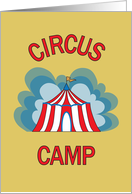 Circus Summer Camp Thinking of You, with Striped Circus Tent card
