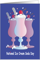 National Ice Cream Soda Day, Trio of Foam Topped Soda Glasses card