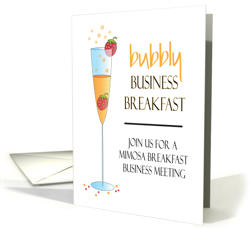 Business Breakfast Invitation, Bubbly Mimosa Business Breakfast card