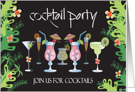 Business Cocktail Party Invitation, Cocktails in Tropical Setting card