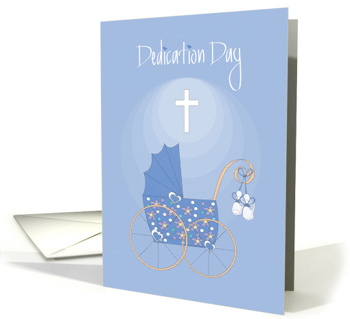 Baby Dedication for Boy, Blue Carriage with White Cross card (1439648)