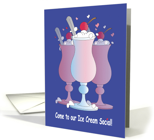 Invitation for Ice Cream Social Trio of Ice Cream Sodas... (1439976)