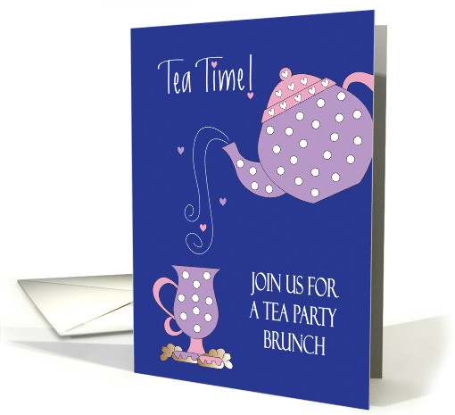 Invitation to Tea Party Brunch with Polka Dot Tea Pot and... (1440350)