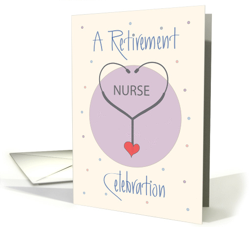 Invitation to Retirement Party for Nurse with Stethoscope & Heart card