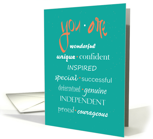 Encouragement, You are Wonderful with Positive Attributes card