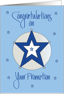 Police Officer Promotion Congratulations, Blue & Silver Stars card