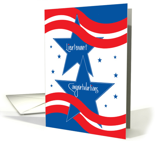 U.S. Military Lieutenant Promotion, Patriotic Stars & Stripes card