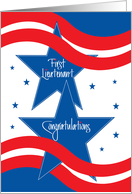 First Lieutenant U.S. Military Promotion, with Stars & Stripes card