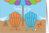 Thinking of You with Colorful Beach Chairs, Enjoy a Relaxing Day card