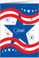 Military Promotion U.S. Colonel, with Stars & Stripes card