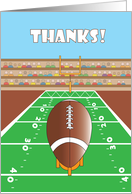 Thanks for Football, with Football, Football Field and Goalpost card