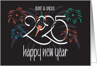 Hand Lettered New Year’s 2024 for Aunt & Uncle Bursting Fireworks card