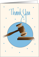 Thank You to Attorney, with Wooden Mallet and Pounding Block card