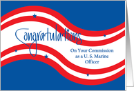 Military Commissioning for Marine Officer, Stars and Stripes card