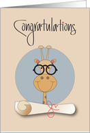 Graduation Congratulations for Eye Doctor, Giraffe with Eye Glasses card
