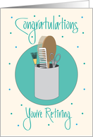 Retirement for Beautician, Beautician Supplies, Scissors & Brush card