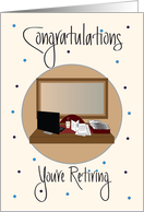 Retirement for Administrative Assistant, Desk Scene & Latte Cup card