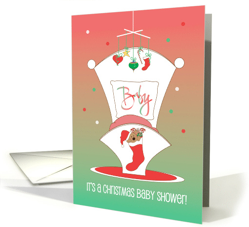 Hand Lettered Invitation for Christmas Baby Shower with... (1448512)