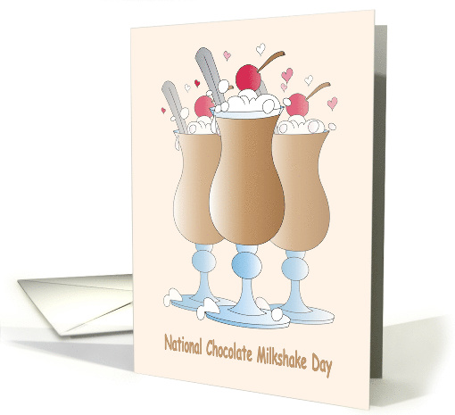 National Chocolate Milkshake Day, Trio of Milkshakes & Cherries card