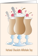 National Chocolate Milkshake Day, Trio of Milkshakes & Cherries card