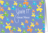 17th Birthday Great Niece, You’re 17 Bright Flowers on Lavender card