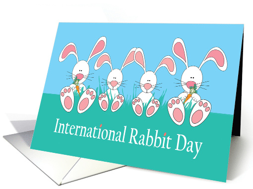 International Rabbit Day, Bunny Family with Carrots card (1450312)