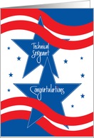 Military Promotion for U.S. Technical Sergeant, Star and Stripes card