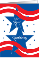 Military Promotion for U.S. Staff Sergeant, Star and Stripes card