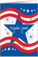 Military Promotion for U.S. Brigadier General, Stars & Stripes card